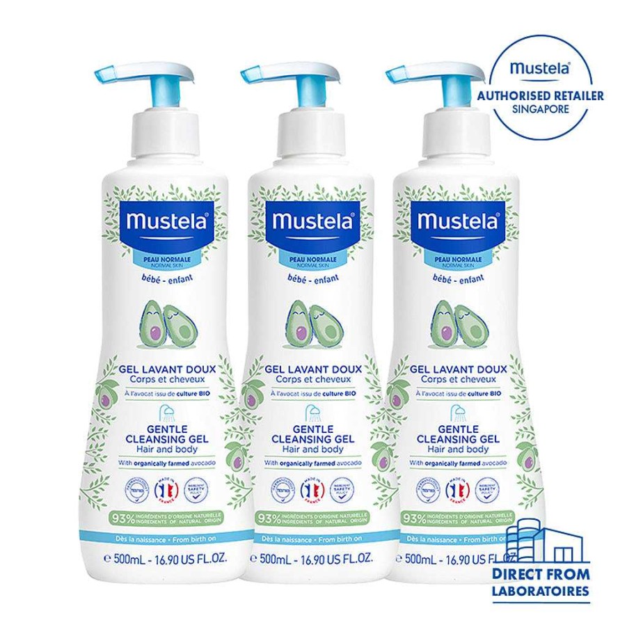 Mother Mustela Skin Care | Mustela Gentle Cleansing Gel Hair & Body 500Ml X 3