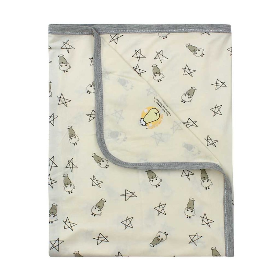 Sleep Baa Baa Sheepz | Baa Baa Sheepz Single Layer Blanket Small Star & Sheepz Yellow