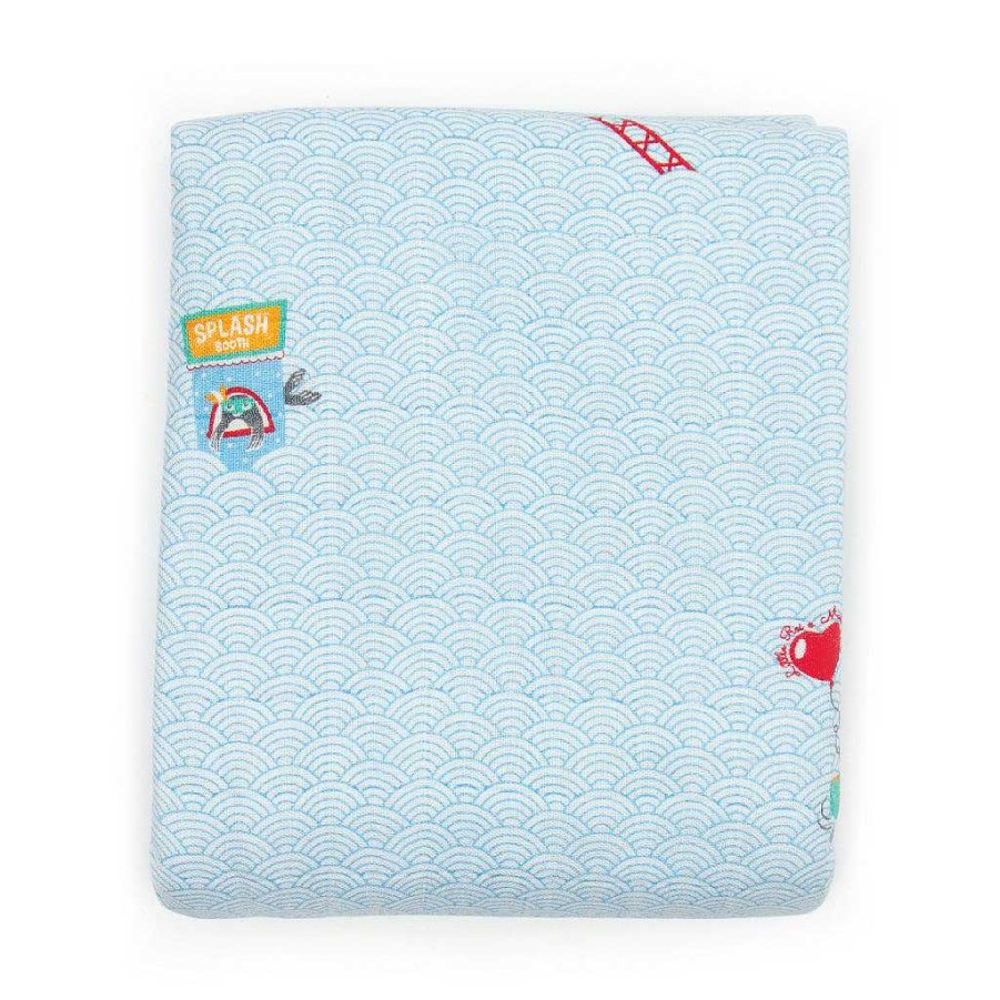 Sleep Little Rei | Little Rei X Maison Q Blue Funfair Rides 4-Layer Blanket