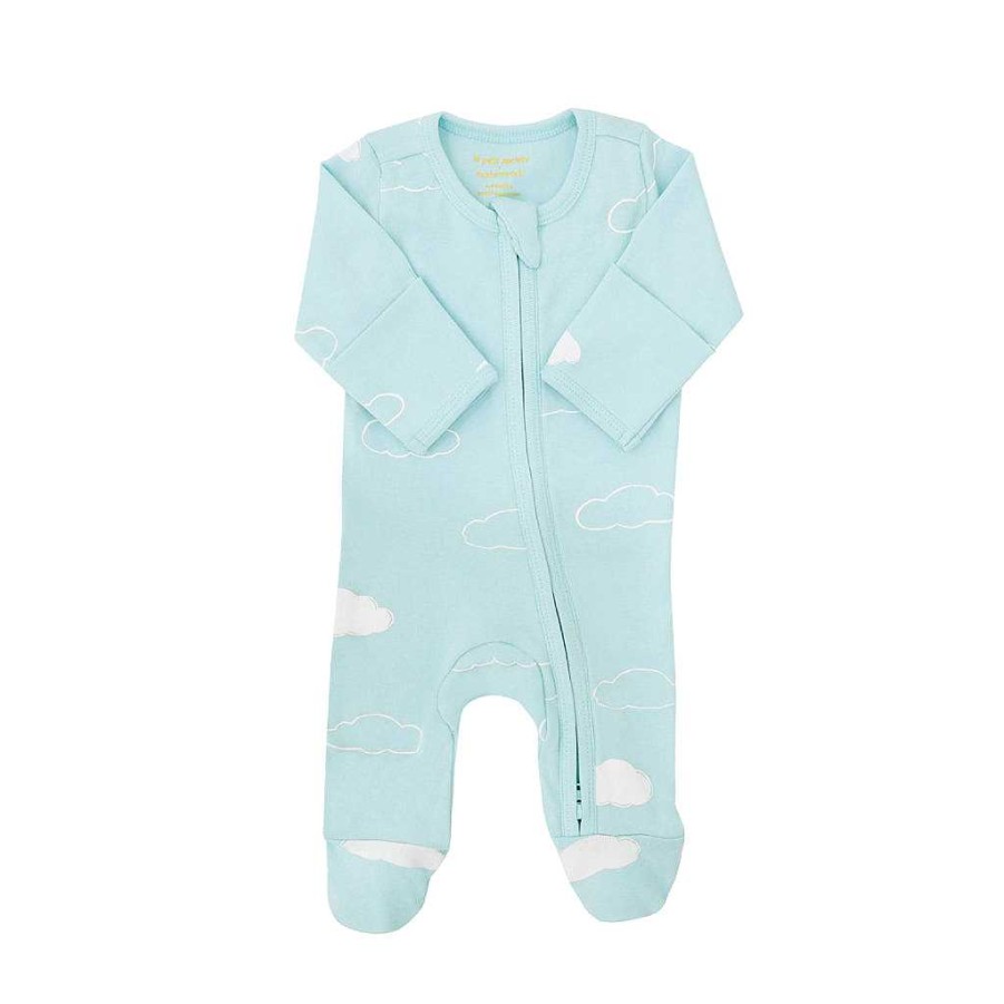 Dress Le Petit Society | Motherswork X Le Petit Society Baby Organic Zip Sleepsuit In Cloud Print