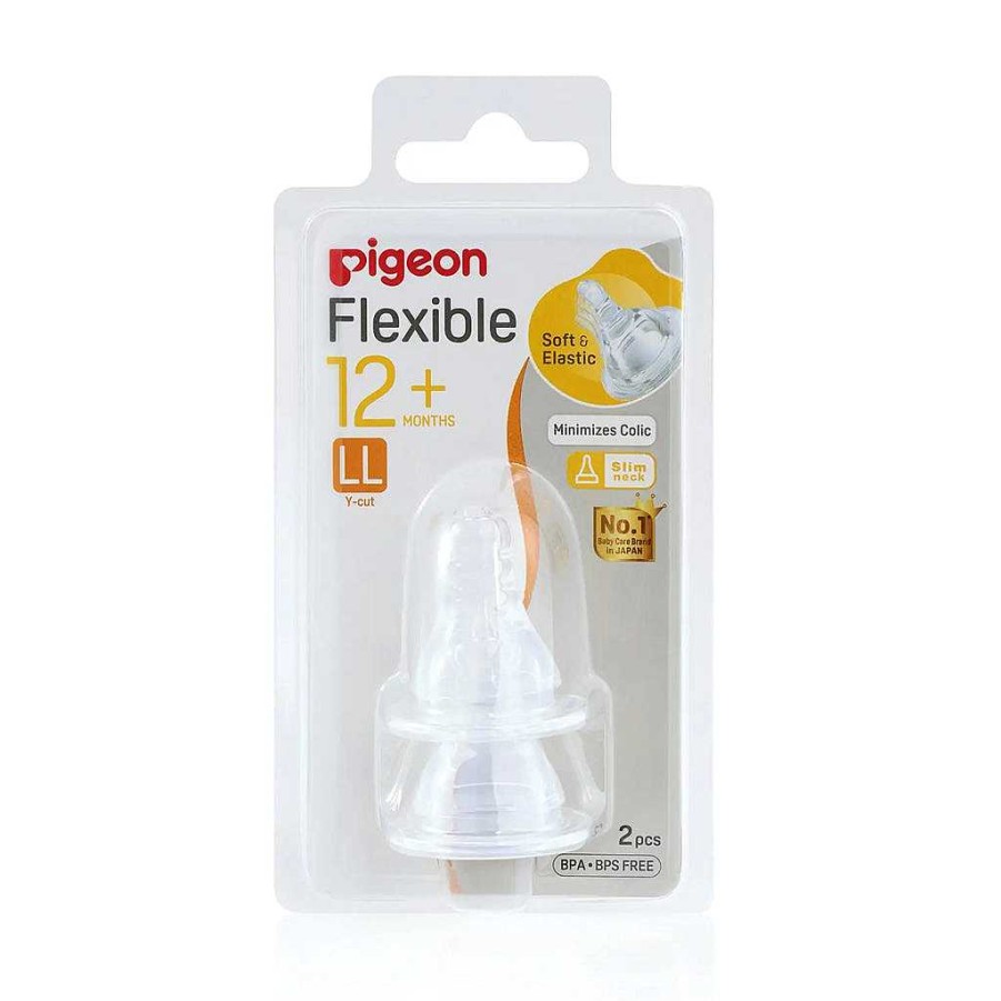 Mother Pigeon B/P Accessories | Pigeon Flexible Peristaltic Nipple Blister Pack, 2 Pc/Set (Ll) 12M+