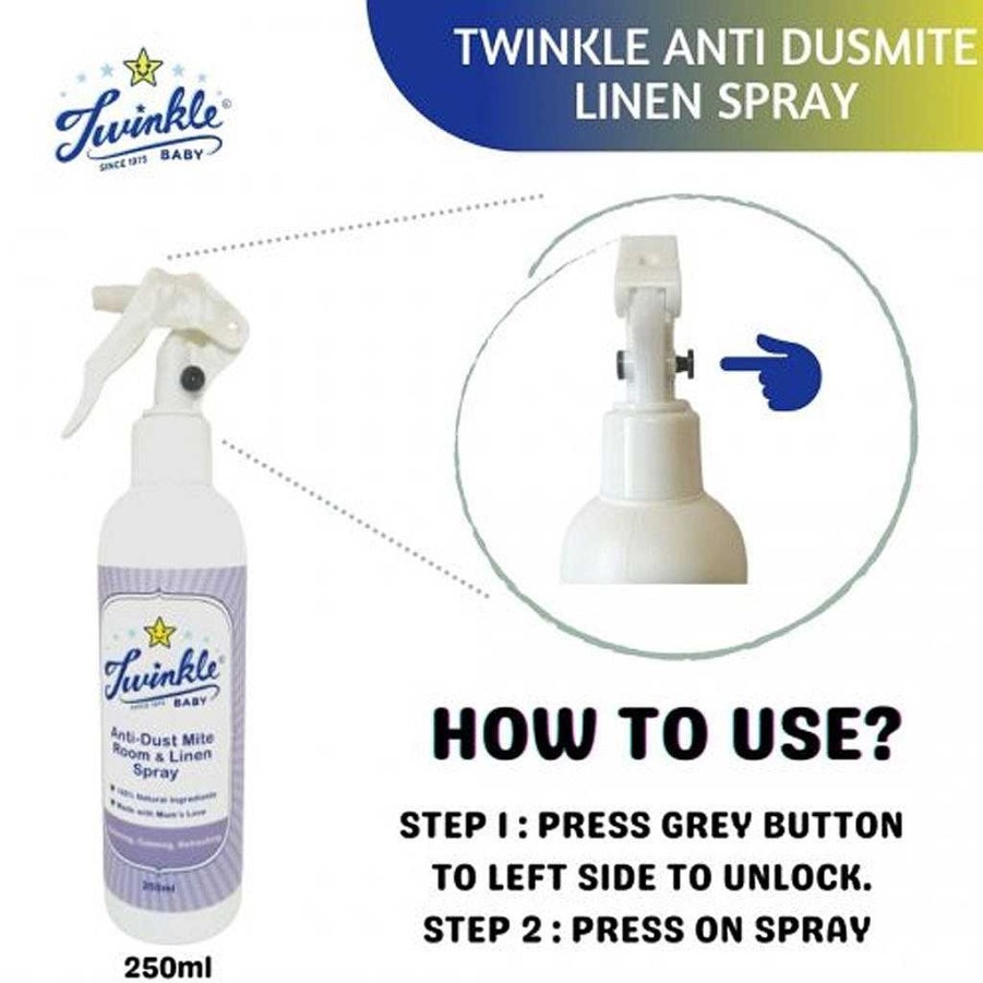 Bath Twinkle Baby Sanitisers & Cleaners | Twinkle Baby Anti-Dust Mite Room/Linen Spray 250Ml