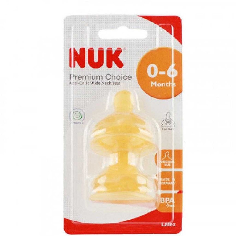 Eat Nuk Teats | Nuk Premium Choice Latex Teats Size 1 (0-6M) - 2Pcs/Pack