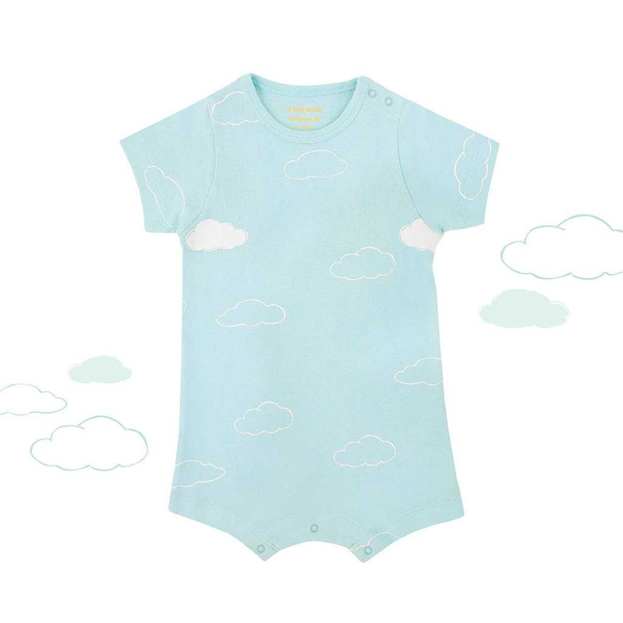 Dress Le Petit Society | Motherswork X Le Petit Society Baby Organic Short Sleeve Romper In Cloud Print